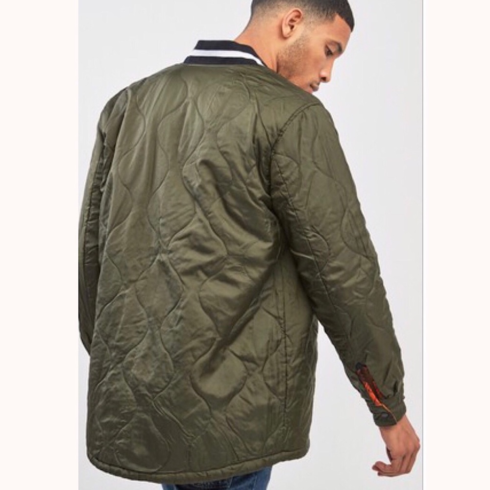 25 - CONVERSE Reversible Quilted Flannel Shirt Jacket Green Size S - Picture 4 of 8